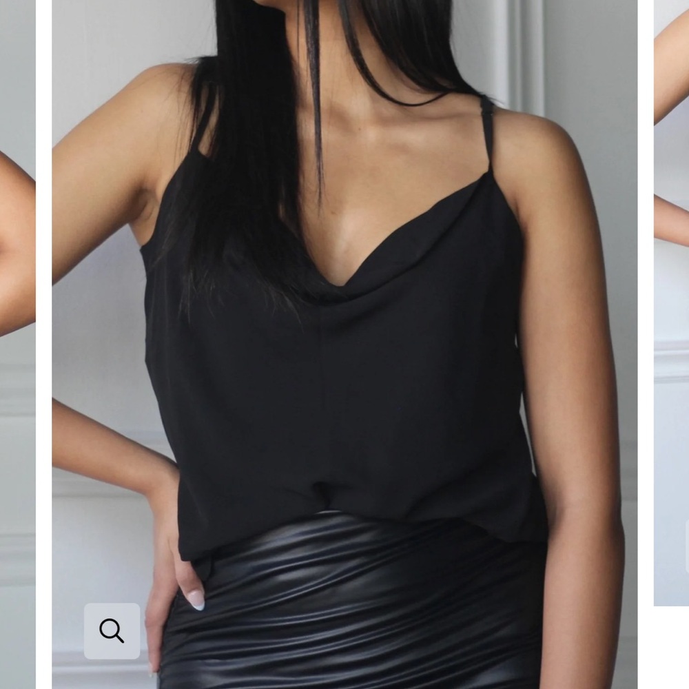 Elegant Black Women's Top Canadian Designer Emmy Deveaux size Medium NEW w TAGS